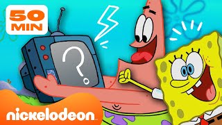 Bob Esponja  Todo lo que Bob Esponja ve por TV 📺  Compilación de 50 minutos  Nickelodeon [upl. by Naoh]