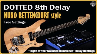 Boss GT1 Nuno Bettencourts Dotted 8th Delay Style Patch Settings [upl. by Ilarrold]