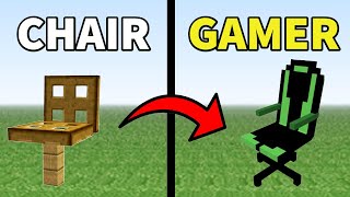 Minecraft 15 Chair Build Hacks [upl. by Attenyl]