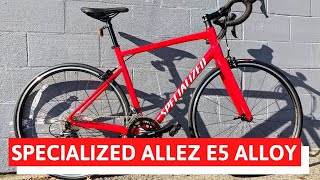 Affordable Speed  2020 Specialized Allez E5 Aluminum Road Bike Feature Review and Weight [upl. by Vachell]