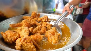 FRIED CHICKEN popular in Manila  Filipino Street Food [upl. by Eremihc161]