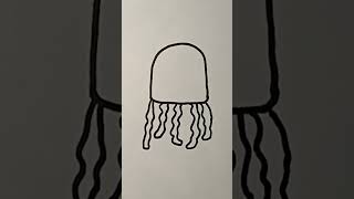 Easy Jellyfish Drawing  Easy Shorts Video [upl. by Einahpetse]