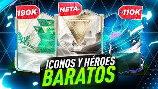 TOP 10 ICONOS Y HÉROES META BARATOS EN EA FC 24 [upl. by Sane]