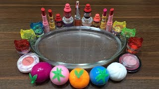 Mixing Makeup and Clay into Clear Slime  Slimesmoothie Satisfying Slime Videos [upl. by Zemaj132]