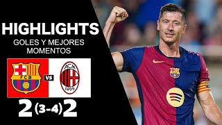 BARCELONA vs AC MILAN 22 34  RESUMEN y GOLES PENALTIS  AMISTOSO 2024 [upl. by Regina]