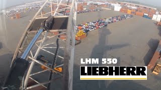 Liebherr LHM 550 Timelapse 27000 photos Mobile harbour crane Port of Antwerp container GoPro [upl. by Chiaki]