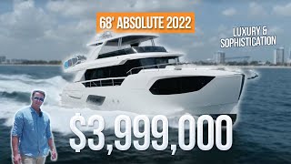 HUGE Living Space 68 Absolute Yacht Walkthrough 3999000 [upl. by Erreid]