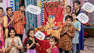 Pehli Bar Sari Ladkiyan Mere Gharpe Aayi 😱 Ganpati pujan ke lie 👏 [upl. by Chaffin]