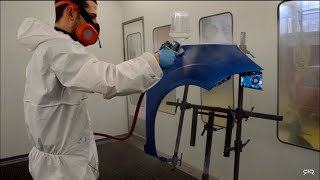 SATA 5000 12 RP Applying Glasurit Racing Clear [upl. by Llemart]