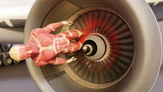 HUMAN BODY vs AIRPLANE ENGINE animation [upl. by Ellerehc984]