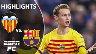 Barcelona’s late push comes up short earns draw vs Valencia  LALIGA Highlights  ESPN FC [upl. by Jilleen832]