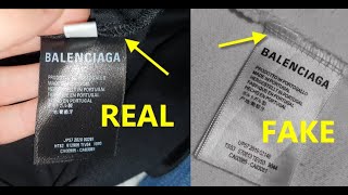 Balenciaga T shirt real vs fake How to spot counterfeit Balenciaga shirts and tee [upl. by Yarb]