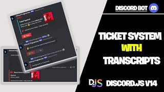 Advanced Ticket System with Transcripts in Discordjs v14  Complete Tutorial [upl. by Domini]