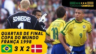 Brasil x Dinamarca  Quartas de final 1998  Gols  Melhores Momentos [upl. by Nyllaf]