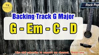 Pop Rock BACKING TRACK G Major  G Em C D  80 BPM  Guitar Backing Track [upl. by Lewert]