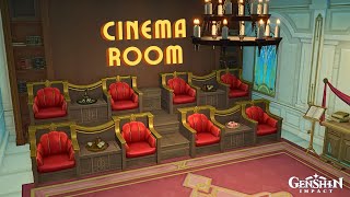 Cinema Room 🎬  Genshin Serenitea Pot Design [upl. by Kcirdneh683]