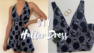 DIY Halter Dress Upcycled Dress [upl. by Ephraim]