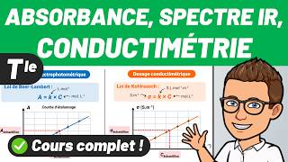 ABSORBANCE CONDUCTIVITÉ DOSAGE PAR ÉTALONNAGE ✅ Cours complet 💪 Terminale spécialité [upl. by Anhcar]