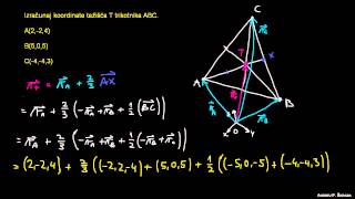Težišče trikonika  primer [upl. by Rexer]