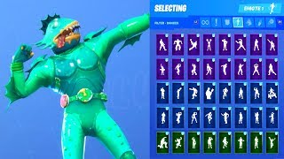 MOISTY MERMAN SKIN SHOWCASE WITH ALL FORTNITE DANCES amp EMOTES [upl. by Htebsle704]