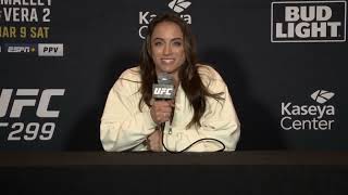 Maycee Barber Scoffs At Ability Of Julianna Pena Ahead Of UFC 299 Comeback Fight [upl. by Erreipnaej20]