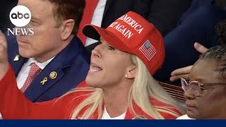 Moment Rep Marjorie Taylor Greene interrupts Pres Biden during State of the Union [upl. by Falconer]