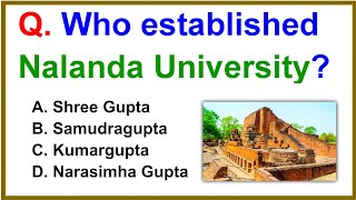 GK Quiz8  Top 20 Questions  Who Established NALANDA UNIVERSITY [upl. by Onailimixam180]