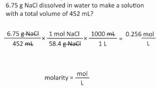 Molarity  Chemistry Tutorial [upl. by Dnomder421]