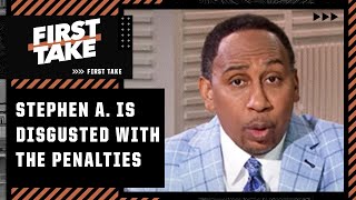 Stephen A is disgusted by these roughing the passer calls in the NFL  First Take [upl. by Gnuhc]