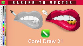 Corel Draw Tutorial Vector trace Image to VectorRaster to Vector [upl. by Orth]