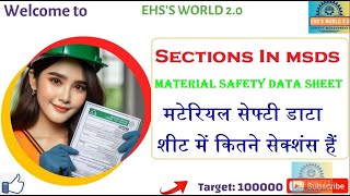 MSDS Section how many section are in MSDS MSDS MSDS CHEMICAL SAFETY [upl. by Grosz]