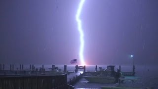 VERY close lightning strike video [upl. by Dora267]