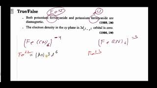 Both potassium ferrocyanide and potassium ferricyanide are diamagnetic True Or False [upl. by Duffy716]