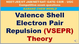 VSEPR Valence Shell Electron pair Repulsion theory With examples types hybridisation [upl. by Mimajneb]