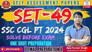 SSC SET 49  ROAD TO SSC CGL 2024 🔥 PYQ ENGLISH PRACTICE  TARGET SELECTION  AJAY SIR  MB BOOKS [upl. by Idalina]