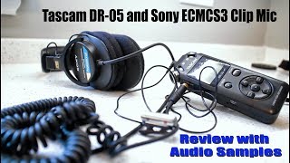 TASCAM DR 05 and Sony Omni Directional Mic  How to use with Audio examples [upl. by Krell]