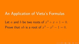 An application of Vietas formula for cubic equations [upl. by Assirrec]