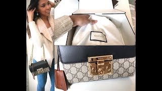 Gucci Padlock GG Supreme Shoulder Bag Unboxing Video Luxury Item Designer Handbag [upl. by Norit]