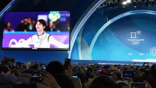 Pyeongchang Winter Olympics 2018 medal ceremony  Mens figure skating  fan cam [upl. by Carly]