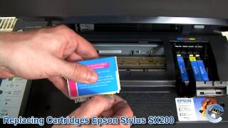 How to Change Ink Cartridges with a Epson Stylus SX200 [upl. by Thier]