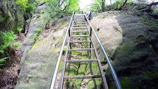 POV Aufstieg Schrammsteine über Mittelwinkel Stiege Klettersteige Wanderung Sächsische Schweiz 4k HD [upl. by Chuck]