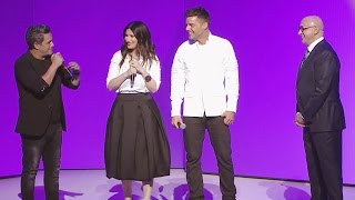 Ricky Martin Laura Pausini y Alejandro Sanz hablaron de La Banda en Upfront 2015 [upl. by Nolahp]