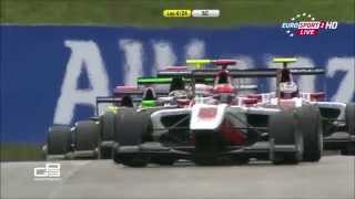 Esteban Ocon vs Luca Ghiotto 2015 GP3 Red Bull Ring [upl. by Botnick]