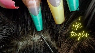 ASMR 1 HR  Super Attentive NITPICKING SCALP WHITEHEADS  zoomed  soft whispers [upl. by Turro394]