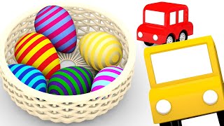 ¡Feliz Pascua pequeños coches 4 coches coloreados Dibujos animados para niños [upl. by Prent813]