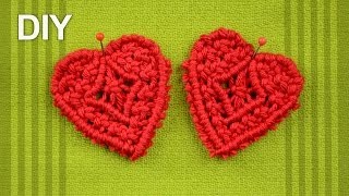 How to make Macrame HEART  DIY Tutorial [upl. by Brenden74]