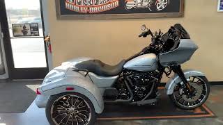 Customized 2024 HarleyDavidson Road Glide 3 in Atlas Silver Metallic with Pin StripingFLTRT [upl. by Mcgee23]