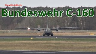 Transall C160 German Air Force takeoff from Berlin TXL [upl. by Hanyaz693]