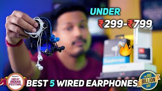 Best 5 Wired Earphones Under ₹299₹799 To Buy In Flipkart BBD amp Amazon GIF Sale 2023  Best Earphone [upl. by Dream917]