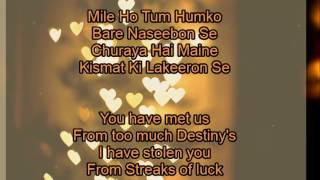 Mile Ho Tum Humko Lyrics with English Translation  Fever 2016  Tony Kakkar [upl. by Aiveneg835]